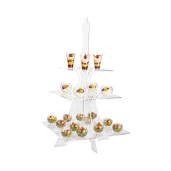 Clear Tek Clear Acrylic Eiffel Tower Food Display - 3-Tier - 14 1/2