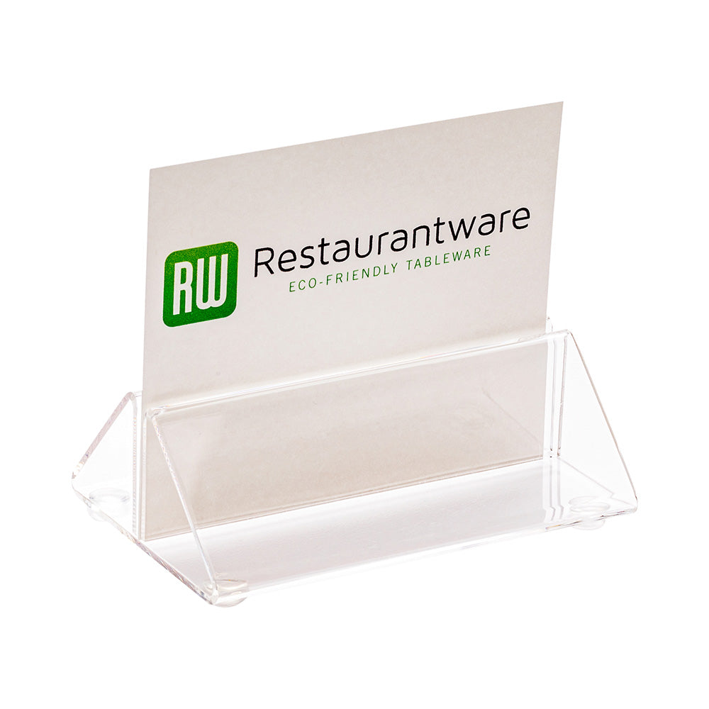 Clear Tek Clear Acrylic Place Card Holder and Menu Stand - 3 1/2" x 2 1/2" x 1 1/4" - 1 count box