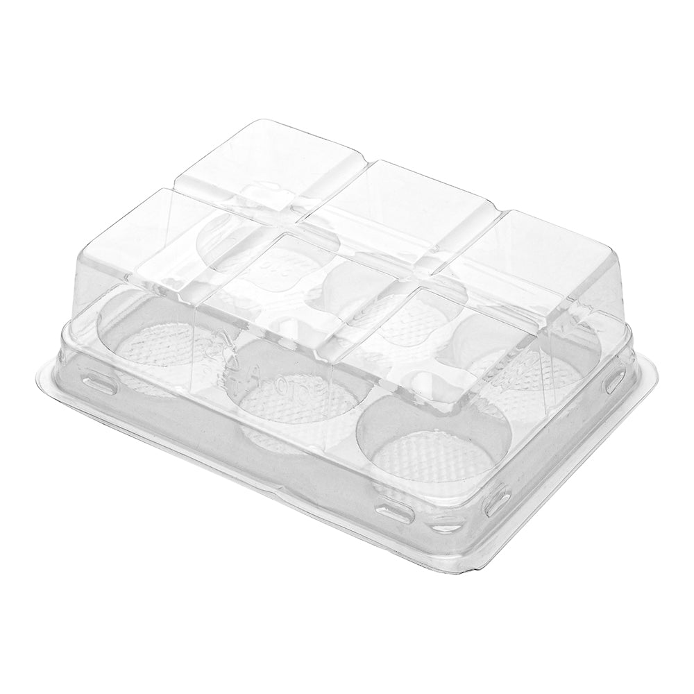 Thermo Tek 12 oz Clear Plastic Pastry Box - with Lid, Half-Dozen - 6" x 4 1/2" x 2" - 100 count box