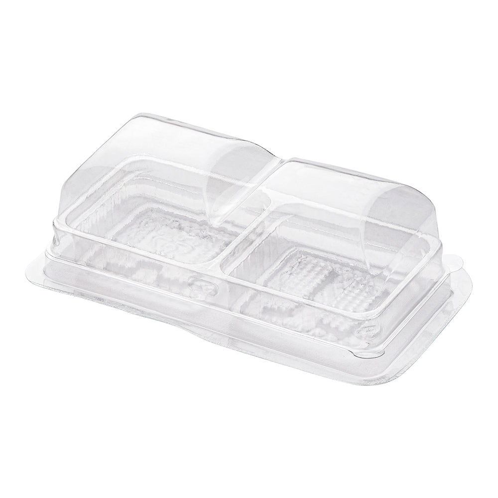 Thermo Tek 5 oz Clear Plastic Pastry Box - with Lid, Duo - 5 1/4" x 3" x 1 3/4" - 100 count box