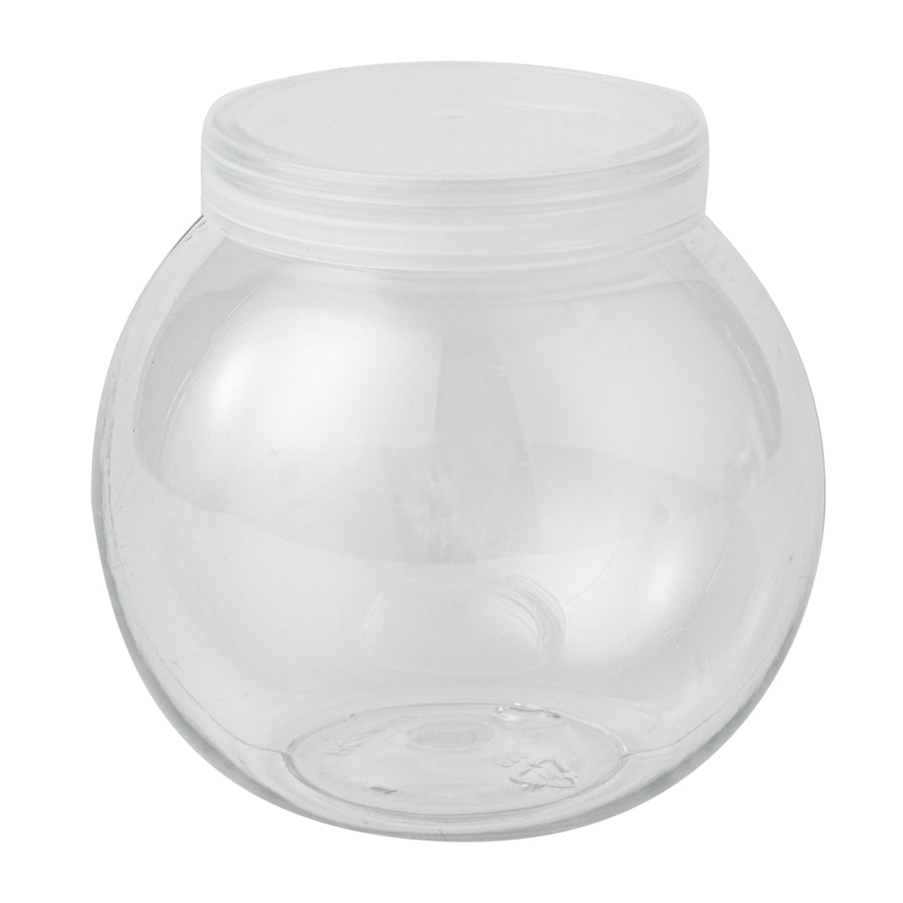 3 oz Clear Plastic Bulbous Candy Jar - with Lid - 1 3/4" x 1 3/4" x 2 1/2" - 100 count box