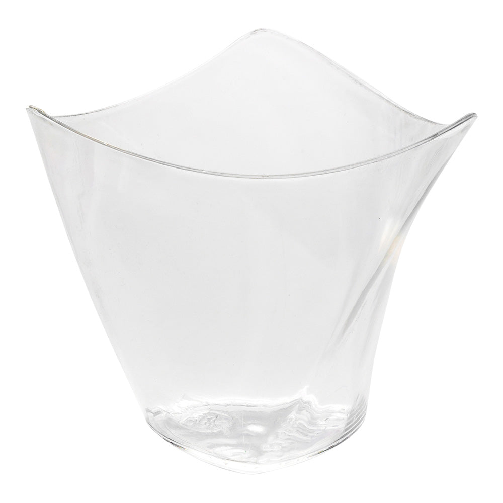 4 oz Clear Plastic Mini Crescendo Cup - 3" x 3" x 2 3/4" - 100 count box