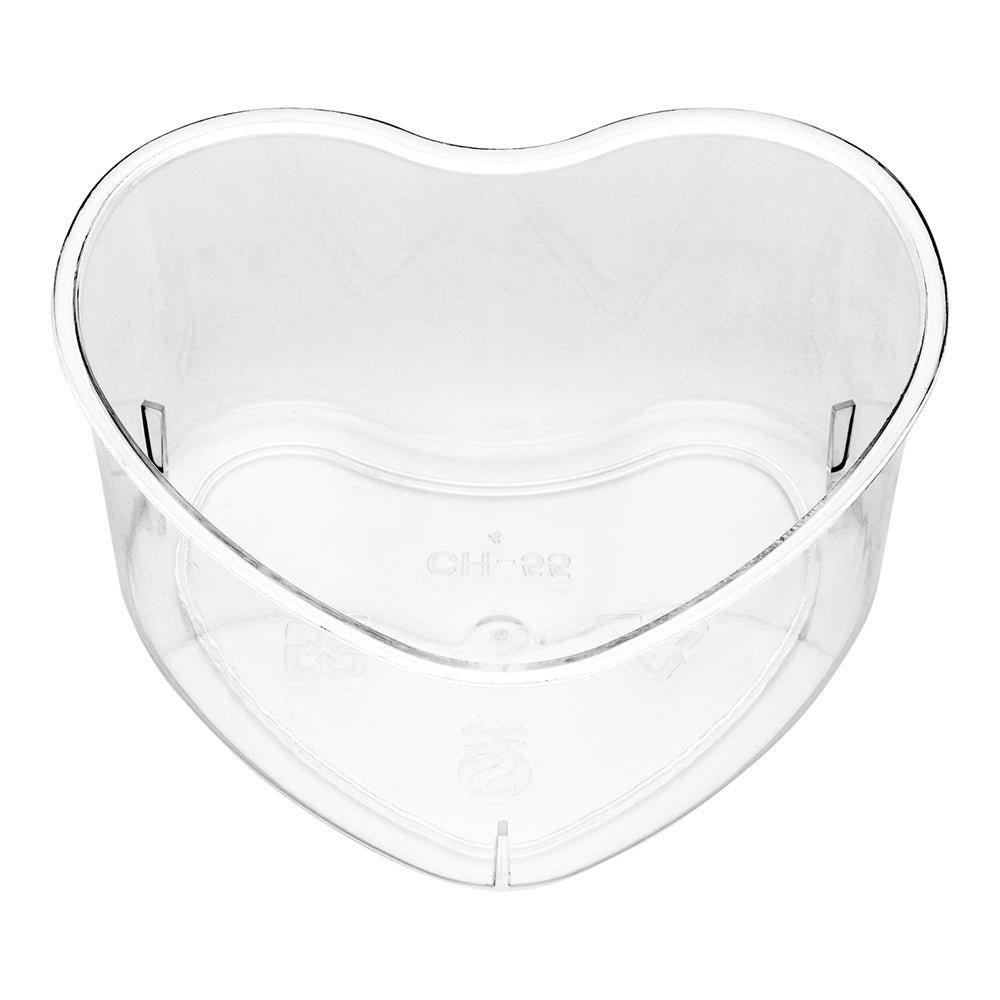 5 oz Clear Plastic Mini Heart Cup - 3 1/4" x 3" x 1 1/2" - 100 count box