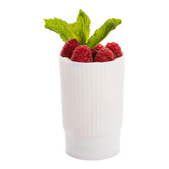 4 oz White Plastic Toque Parfait Cup - 2 1/4