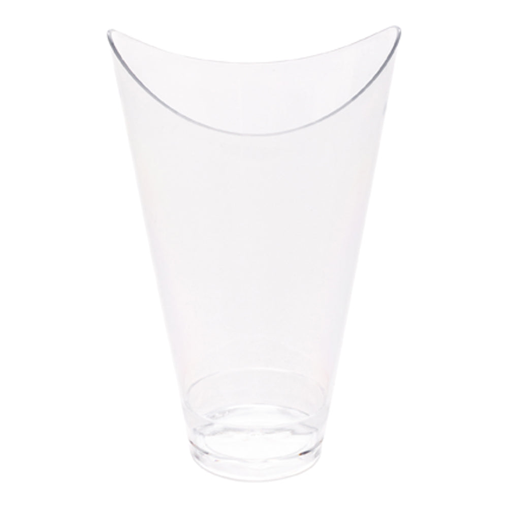 3 oz Clear Plastic Mini Mezzaluna Cup - 3 1/4" x 2" x 1 1/2" - 100 count box