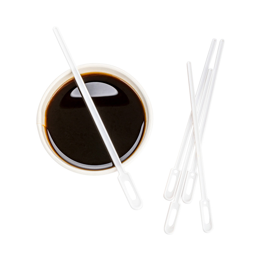 White Plastic Keyhole Coffee Stirrer - 6" - 1000 count box