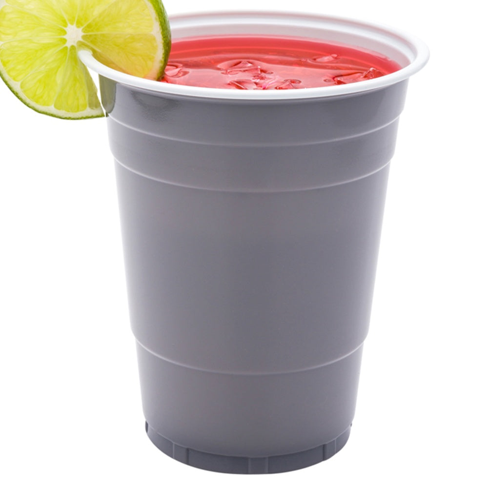 RW Base 16 oz Gray Plastic Party Cup - 3 3/4" x 3 3/4" x 4 3/4" - 500 count box