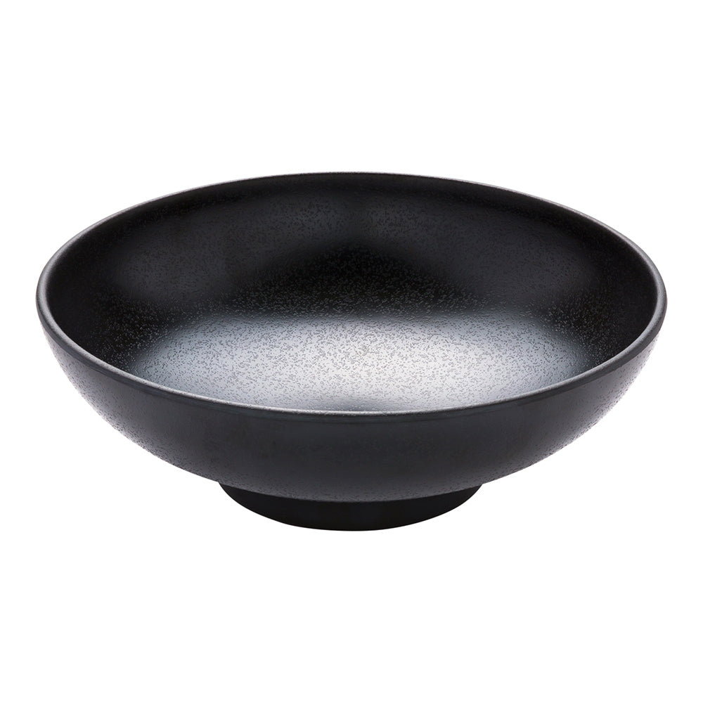 Voga 27 oz Black Melamine Large Bowl - Japonais, Faux Stone, Speckled - 9" x 9" x 2 1/2" - 2 count box