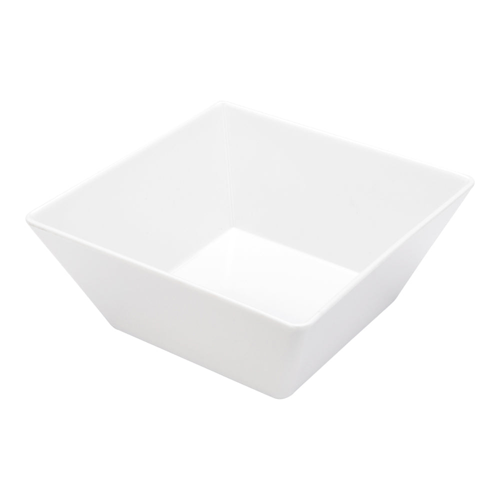 Voga 96 oz Square White Melamine Serving Bowl - Classic - 9 1/2" x 9 1/2" x 4" - 6 count box