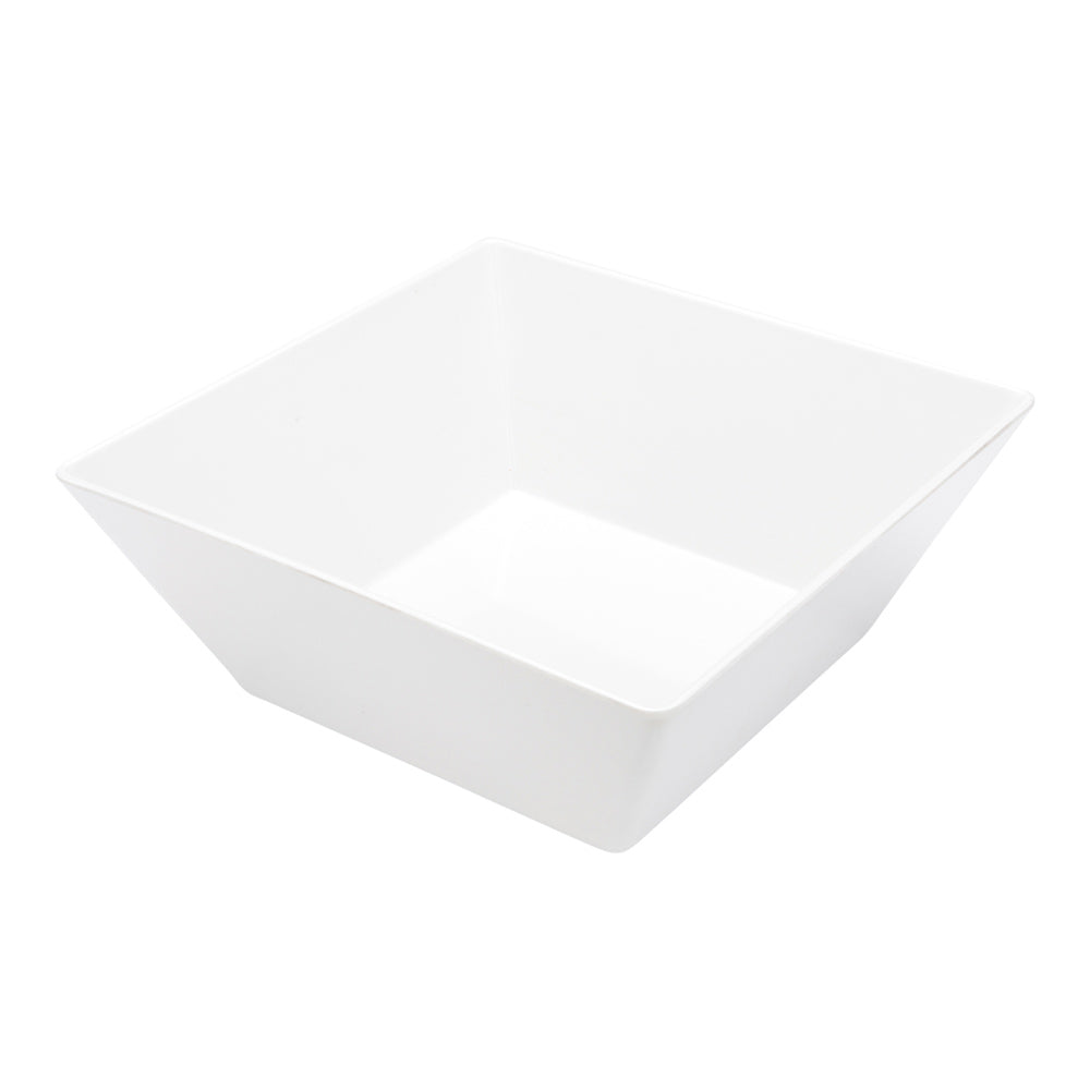 Voga 180 oz Square White Melamine Serving Bowl - Classic - 11 3/4" x 11 3/4" x 4 1/2" - 2 count box