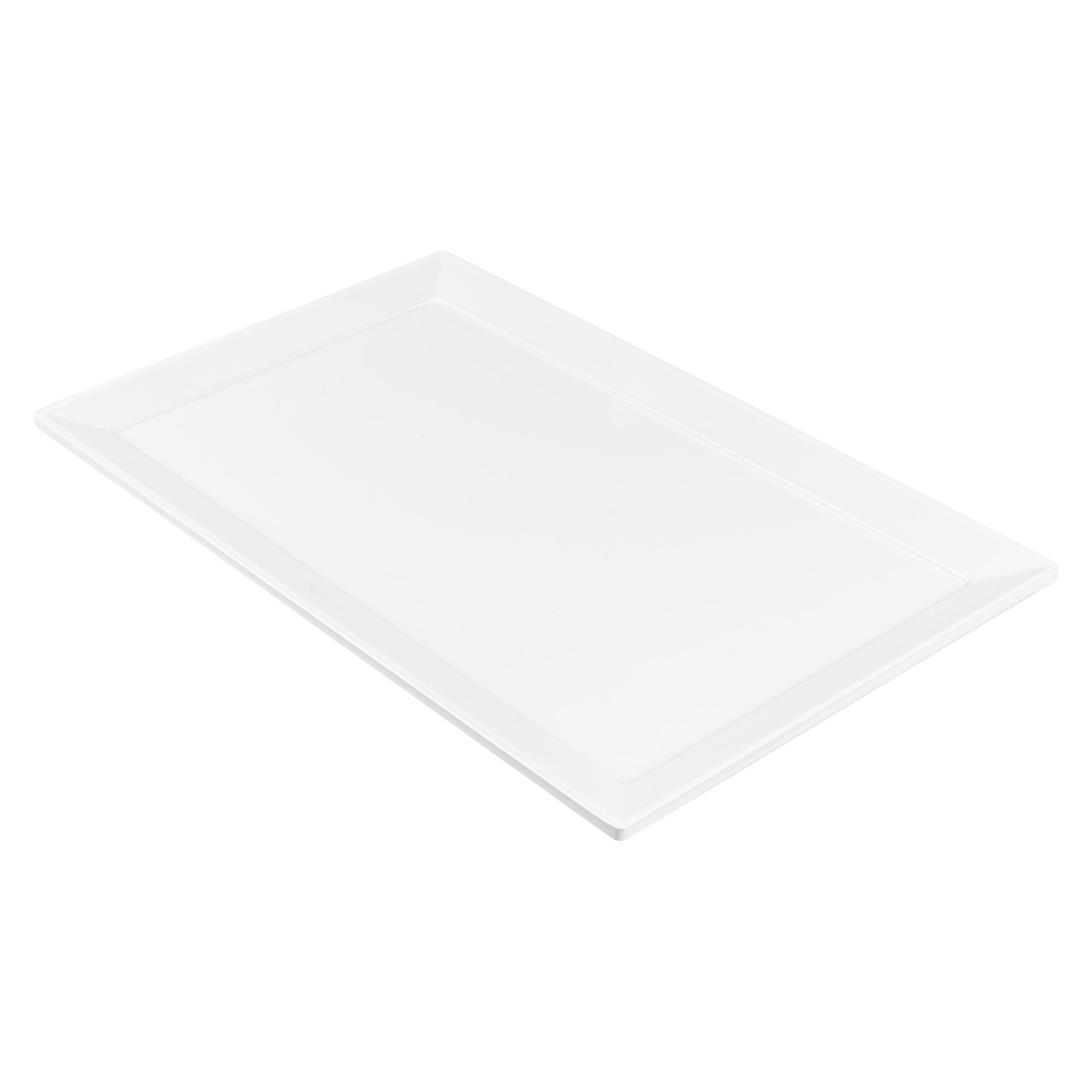 Voga Rectangle White Melamine Large Serving Tray - Classic - 20 3/4" x 12 1/2" x 1" - 1 count box