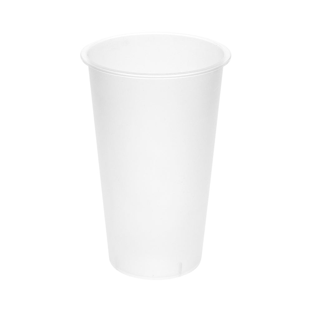 Bev Tek 12 oz Round Frosted Clear Plastic Hot / Cold Drinking Cup - 3 1/2" x 3 1/2" x 4" - 100 count box