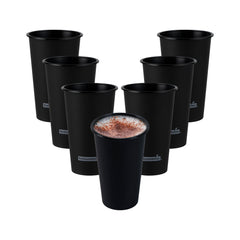 Bev Tek 16 oz Round Matte Black Plastic Hot / Cold Drinking Cup - 3 1/2