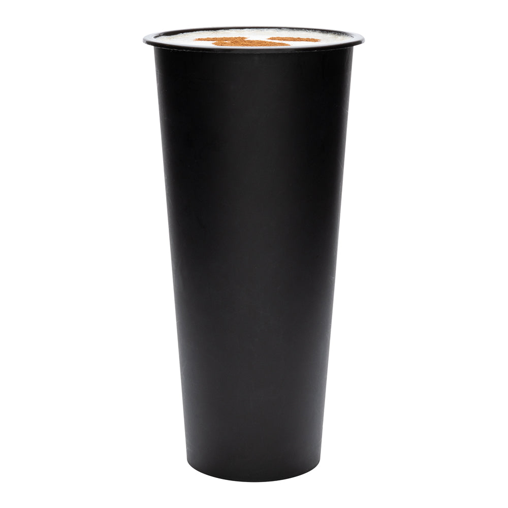 Bev Tek 24 oz Round Matte Black Plastic Hot / Cold Drinking Cup - 3 1/2" x 3 1/2" x 7" - 100 count box