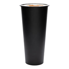 Bev Tek 24 oz Round Matte Black Plastic Hot / Cold Drinking Cup - 3 1/2