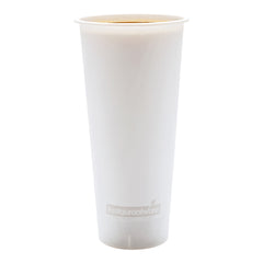 Bev Tek 24 oz Round Matte White Plastic Hot / Cold Drinking Cup - 3 1/2