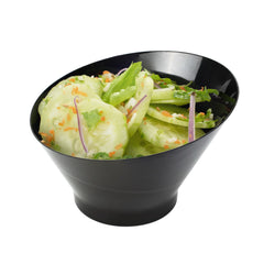 5 oz Round Black Plastic Small Incline Bowl - 3 3/4