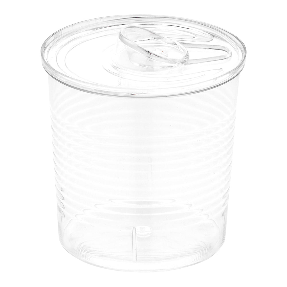 4 oz Round Clear Plastic Tin Can - with Lid - 2 1/2" x 2 1/2" x 2 3/4" - 100 count box