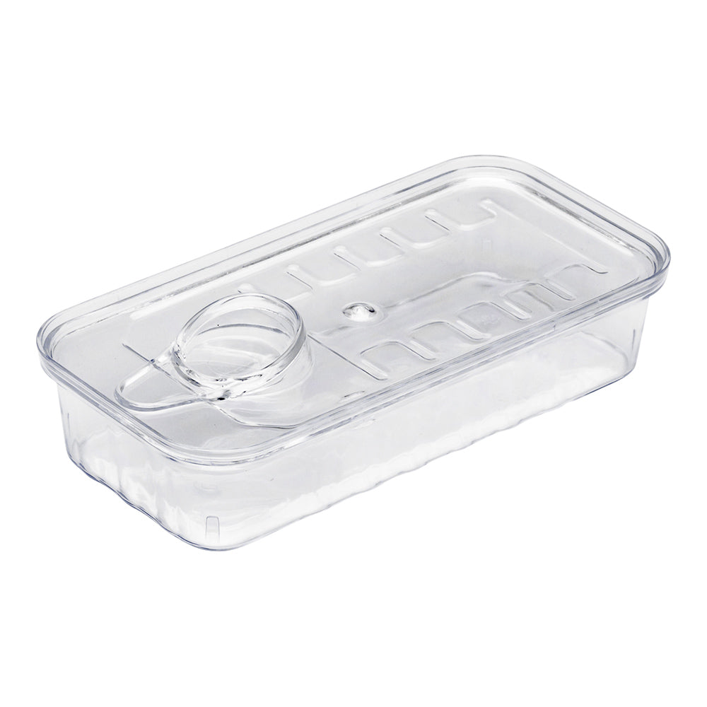 2 oz Rectangle Clear Plastic Tin Can - with Lid - 4" x 2" x 1" - 100 count box