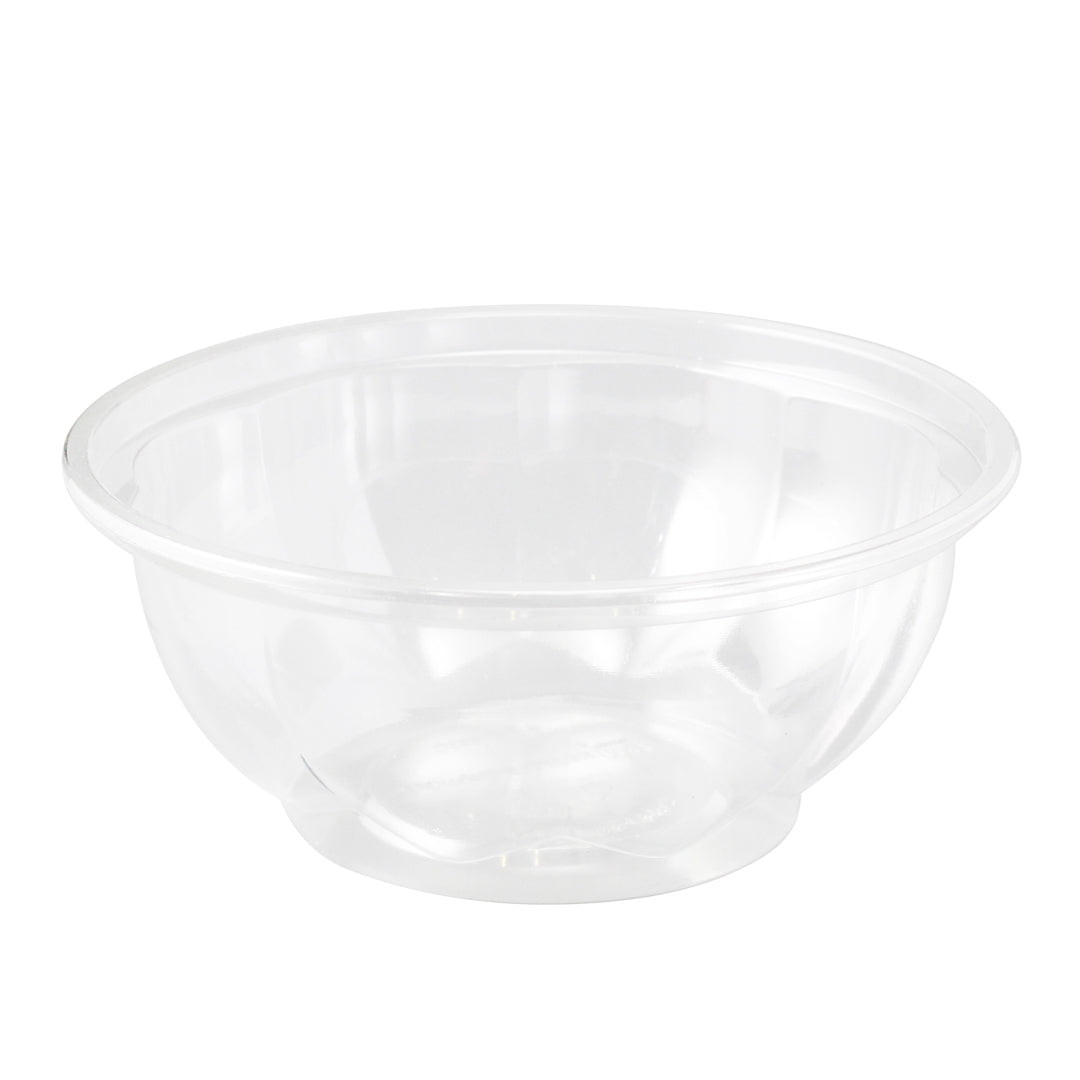 Thermo Tek 32 oz Clear Plastic Ergo-Grip Bowl - 6 3/4" x 6 3/4" x 2 3/4" - 500 count box