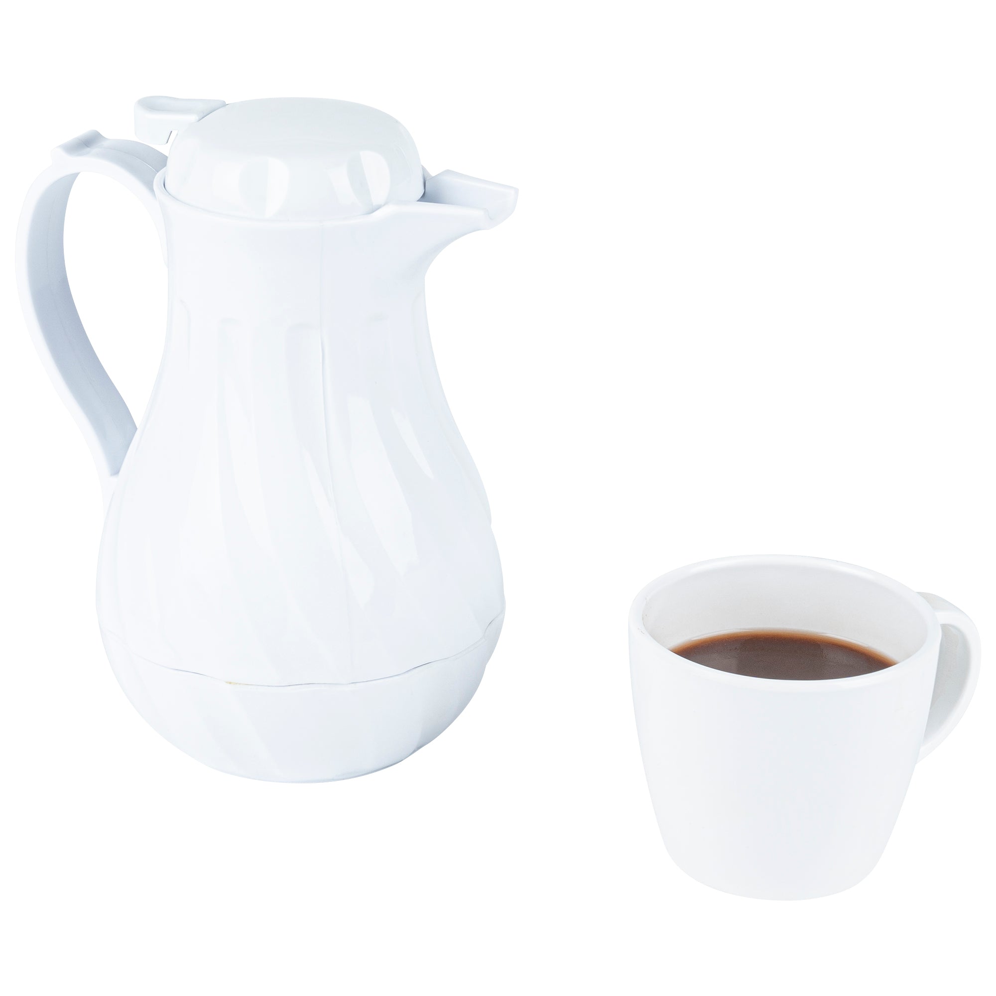 Restpresso 20 oz White Thermal Coffee Carafe / Server - 6 1/2" x 5" x 8" - 10 count box