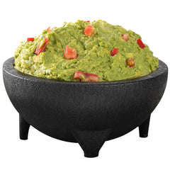 56 oz Black Thermal Plastic Molcajete Bowl - 8 3/4