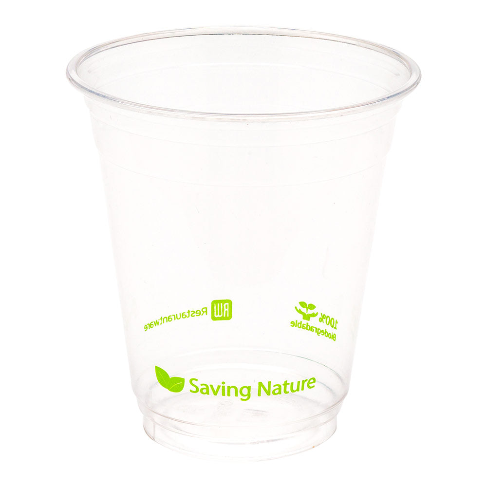 Zero Waste 12 oz Round Clear PLA Plastic Drinking Cup - Compostable - 3 3/4" x 3 3/4" x 4 1/4" - 1000 count box