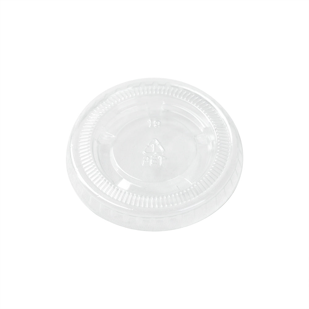 RW Base Round Clear Plastic Portion Cup Lid - Fits 0.8 and 1 oz - 1 3/4" x 1 3/4" x 1/4" - 2000 count box