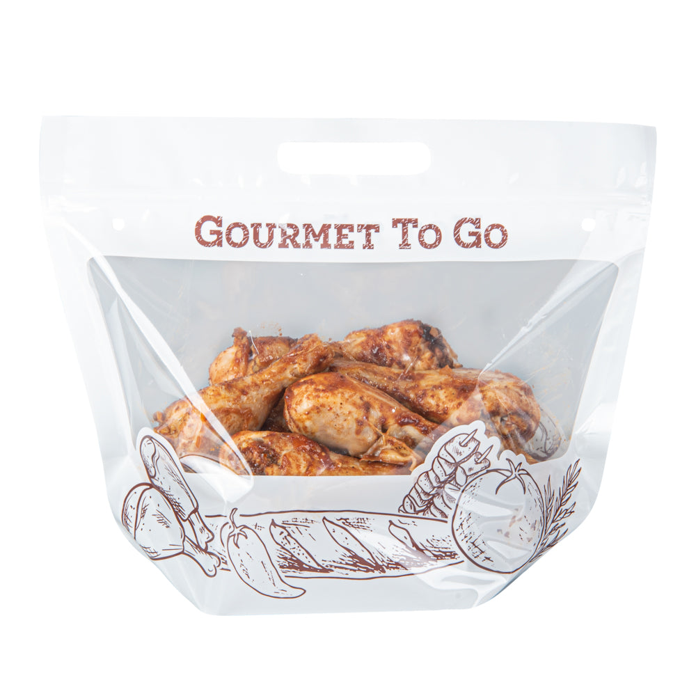 Bag Tek White Plastic Rotisserie Chicken / Hot Food Bag - Hot & Fresh - 12 3/4" x 5 3/4" x 10 1/4" - 100 count box