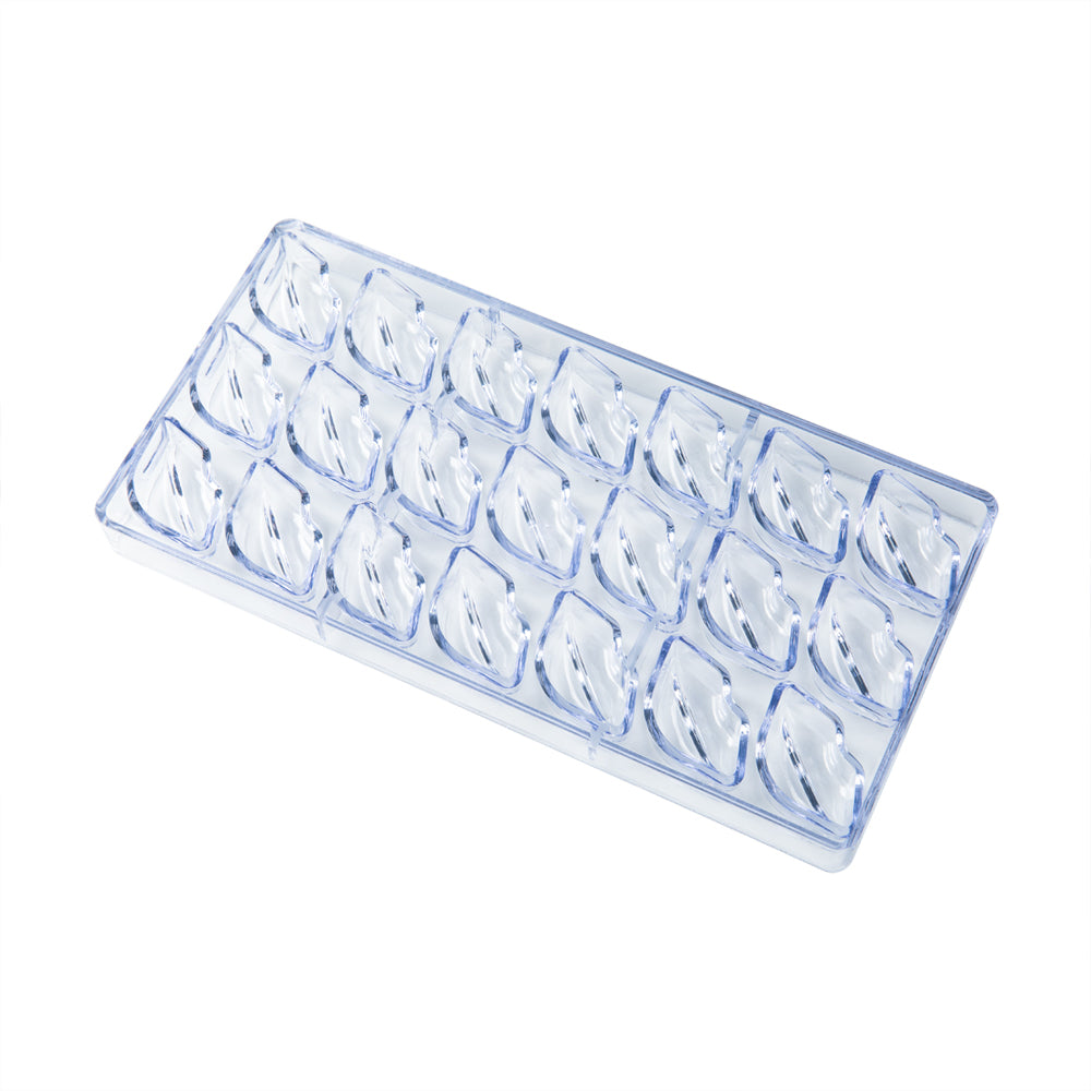 Pastry Tek Polycarbonate Sexy Lips Candy / Chocolate Mold - 21-Compartment - 10 count box