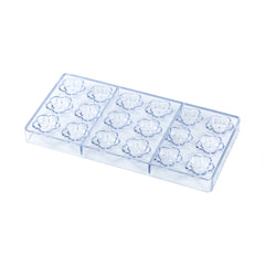 Pastry Tek Polycarbonate Flower Candy / Chocolate Mold - 18-Compartment - 10 count box