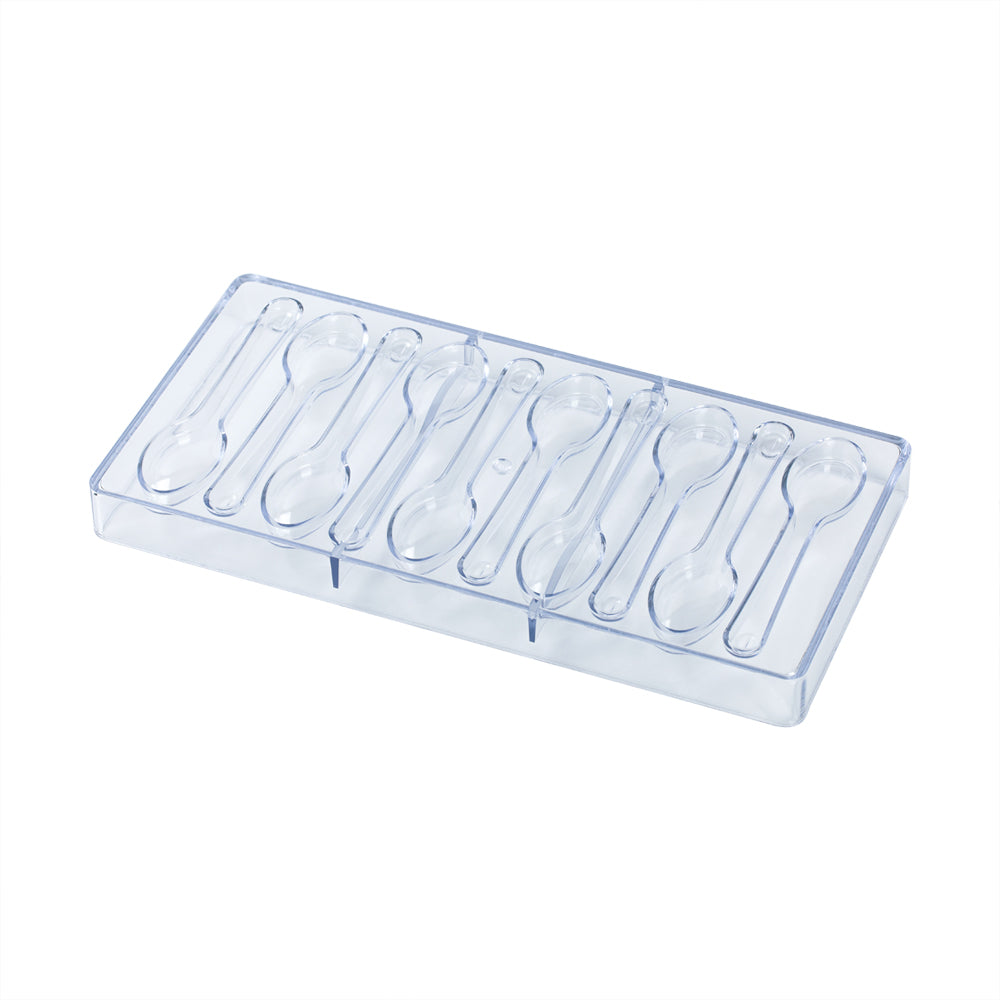 Pastry Tek Polycarbonate Spoon Candy / Chocolate Mold - 10-Compartment - 10 count box