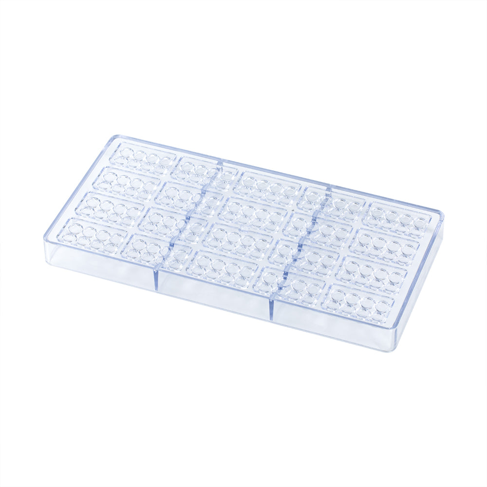 Pastry Tek Polycarbonate Building Block Candy / Chocolate Mold - 20-Compartment - 10 count box