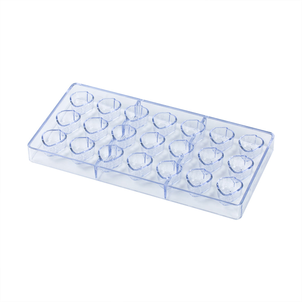 Pastry Tek Polycarbonate Berry Candy / Chocolate Mold - 21-Compartment - 10 count box