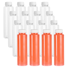 12 oz Round Clear Plastic Cold Pressed Juice Bottle - with Safety Cap - 2