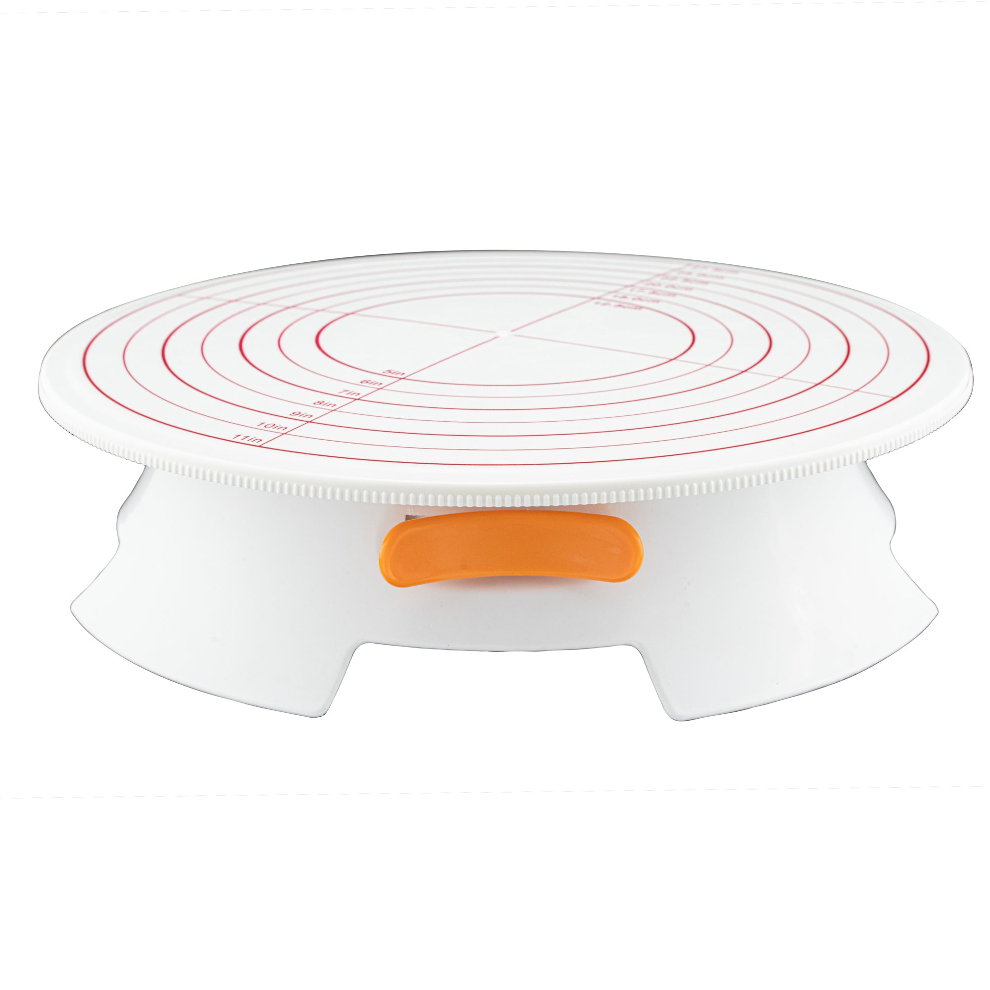 Pastry Tek Round White Plastic Revolving Cake Stand / Turntable - Non-Slip Base - 12" - 1 count box