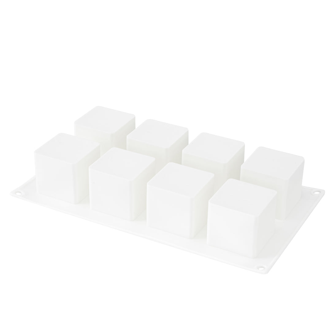 Pastry Tek Silicone Cube Baking Mold - 8-Compartment - 10 count box