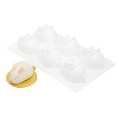 Pastry Tek Silicone Bunny Baking Mold - 6-Compartment - 10 count box