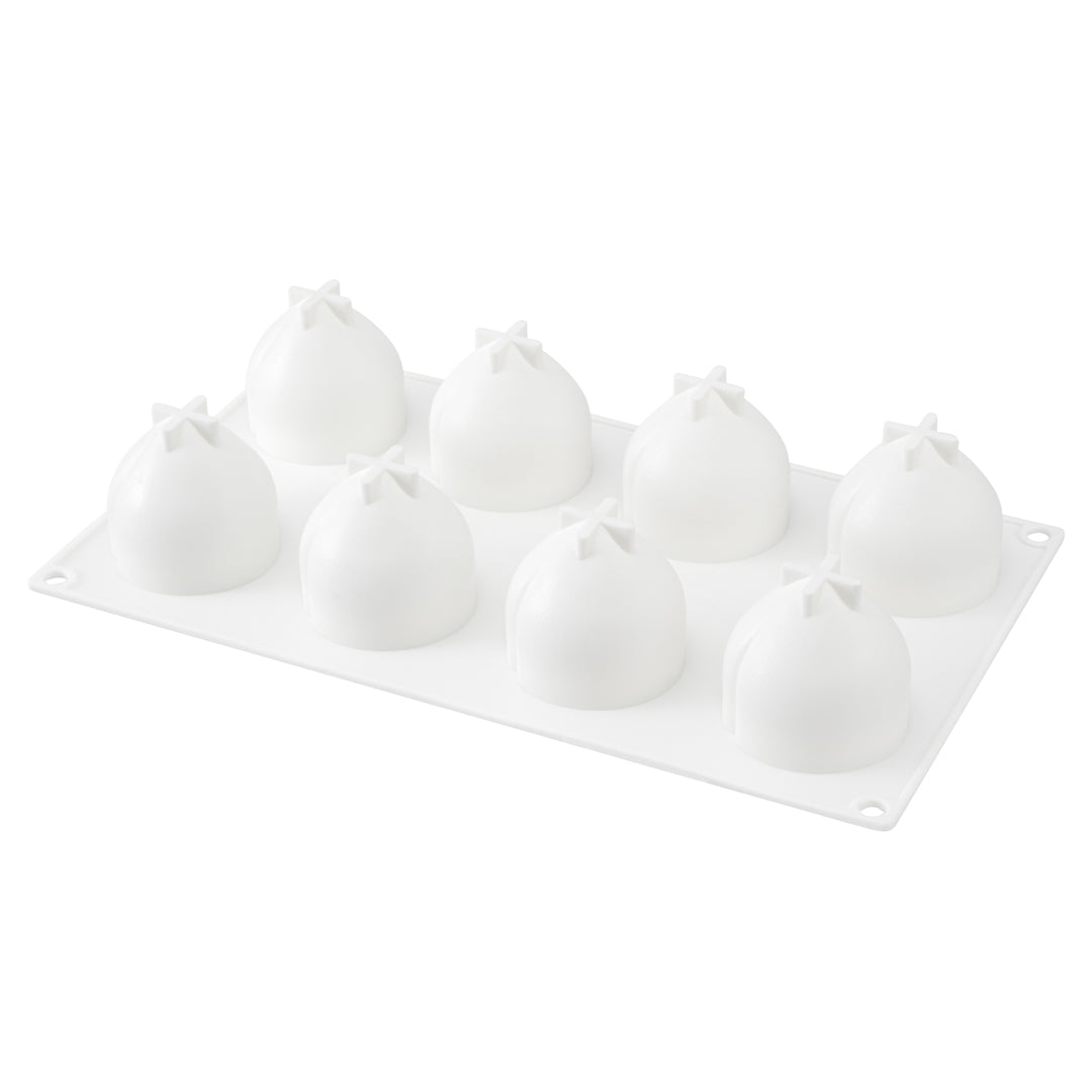 Pastry Tek Silicone Peach Baking Mold - 8-Compartment - 10 count box