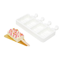 Pastry Tek Silicone Rectangle Popsicle Mold - 4-Compartment - 10 count box