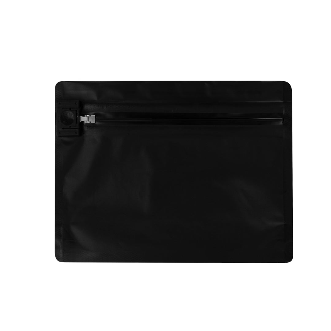 High Level Black Plastic Locking Pouch - Child-Resistant - 8" x 2 1/4" x 6" - 100 count box