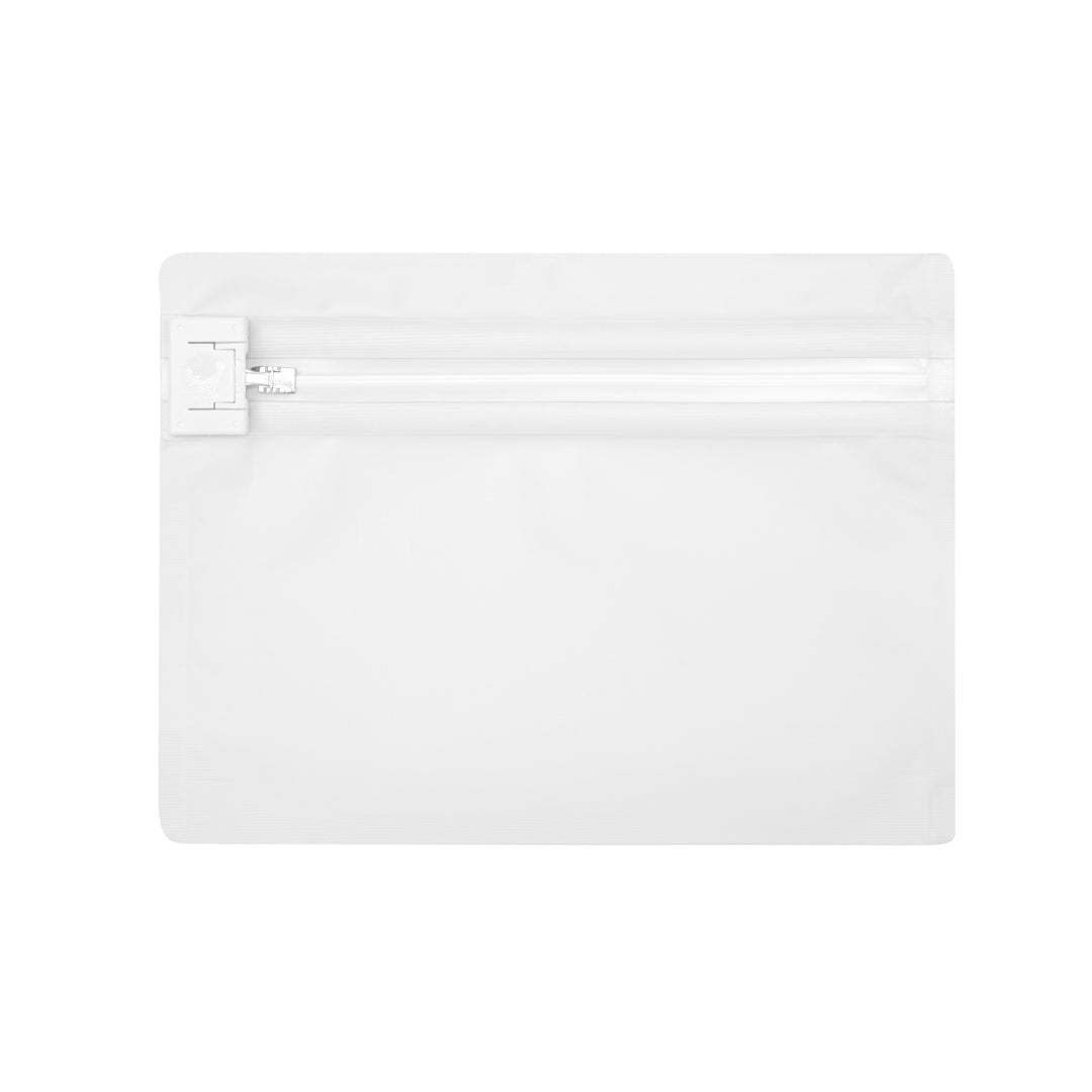 High Level White Plastic Locking Pouch - Child-Resistant - 8" x 2 1/4" x 6" - 100 count box