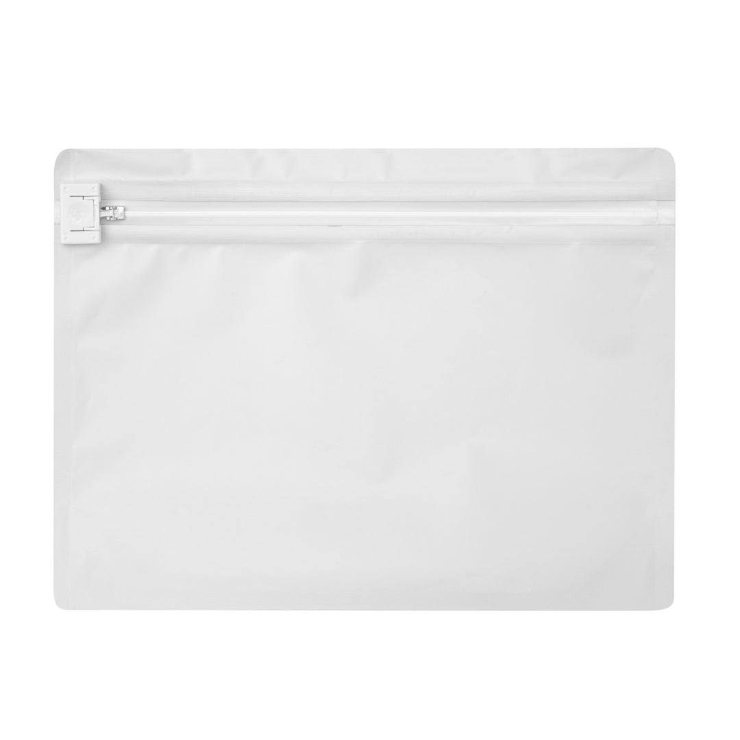 High Level White Plastic Locking Pouch - Child-Resistant - 12 1/4" x 4" x 9" - 100 count box