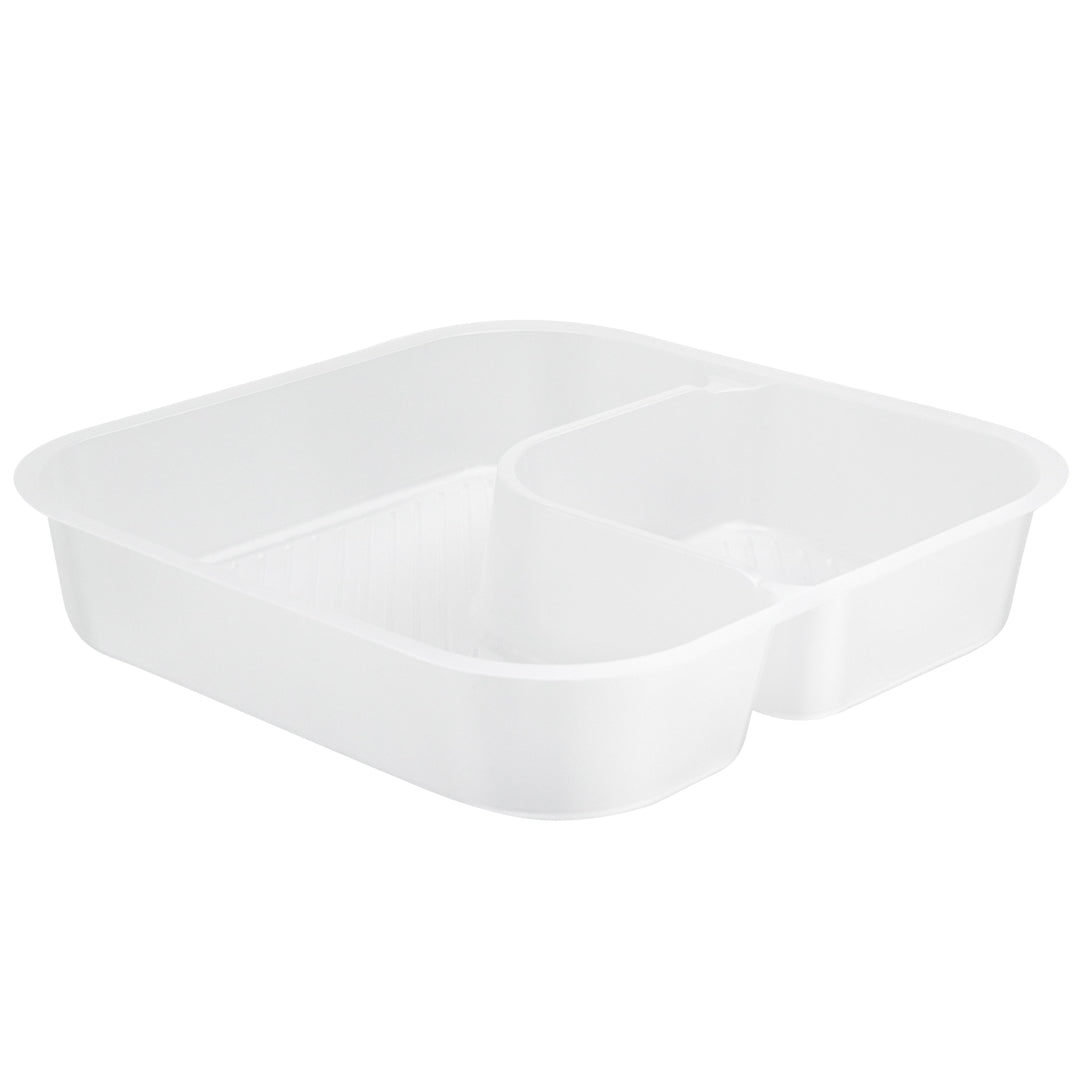 Futura 14 oz Clear Plastic 2-Compartment Insert Tray - Fits 34 oz Bowl, Microwavable - 100 count box