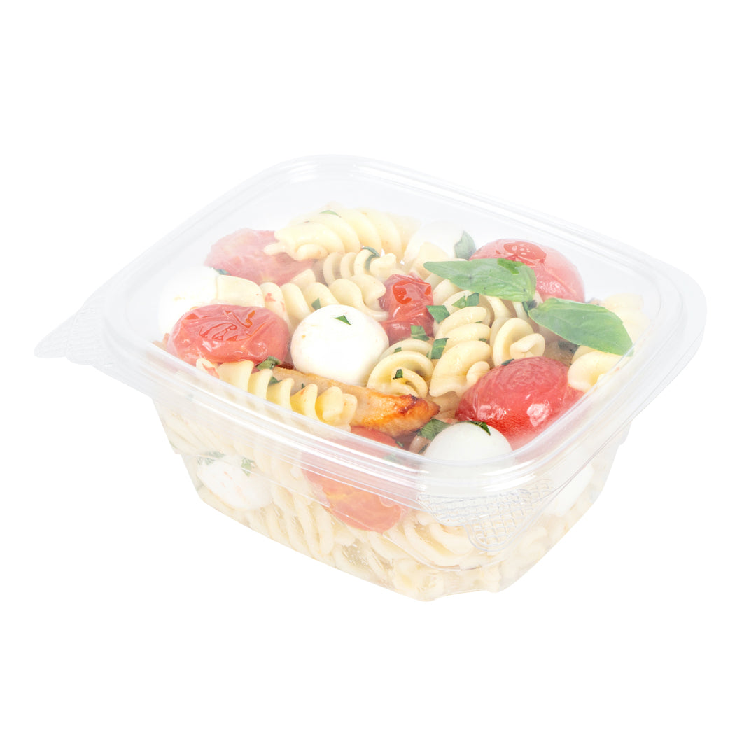 Thermo Tek 16 oz Rectangle Clear Plastic Deli / Snack Container - with Hinged Lid, Anti-Fog - 5 3/4" x 5" x 2 1/2" - 100 count box