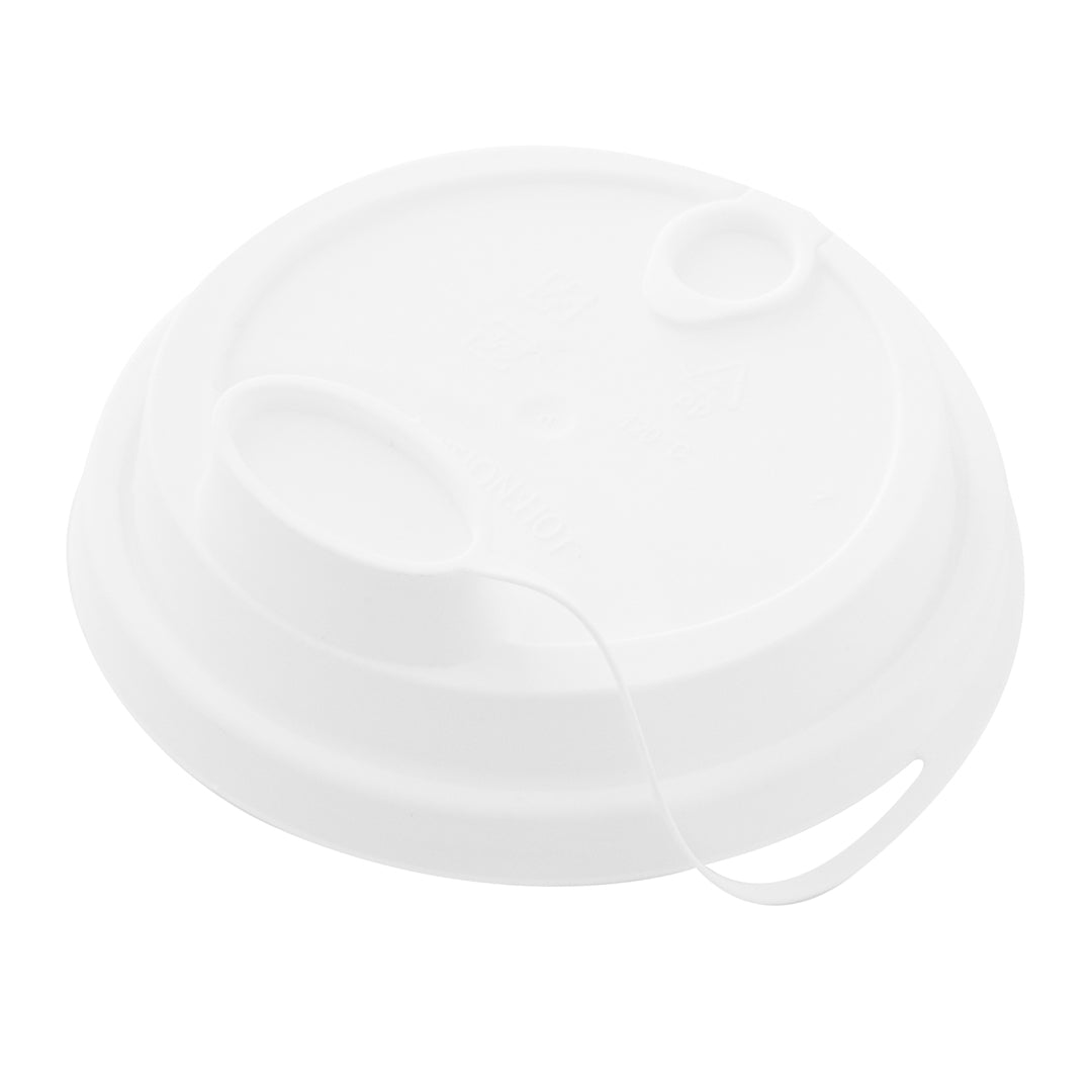 Bev Tek White Plastic 2-in-1 Straw or Sippy Cup Lid - with Two Plugs, Fits 12, 16 and 24 oz - 500 count box