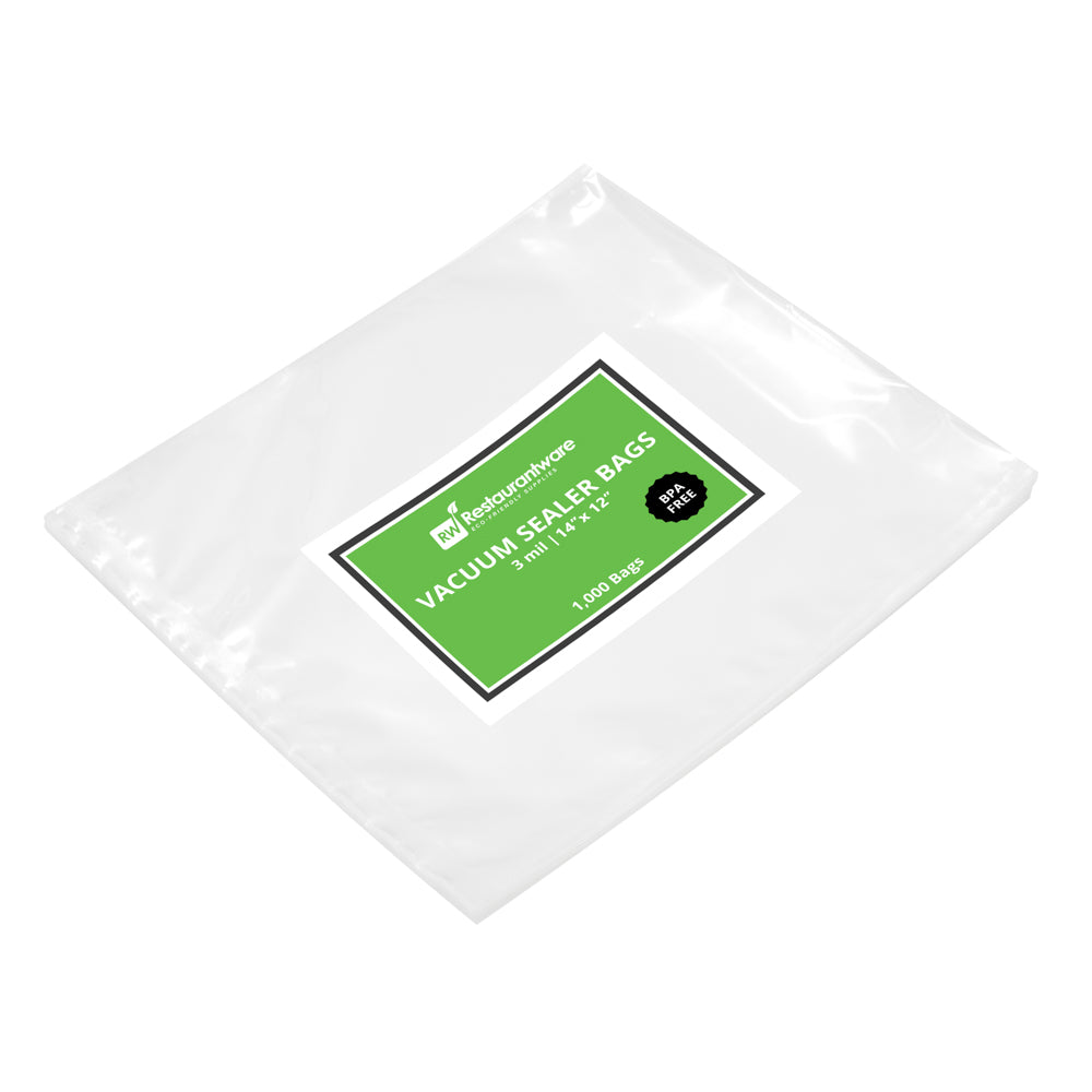 Fresh Hero Clear Plastic Vacuum Sealer Bags - for Chamber Vacuum Sealer, 3 mil, BPA-Free - 14" x 12" - 1000 count box