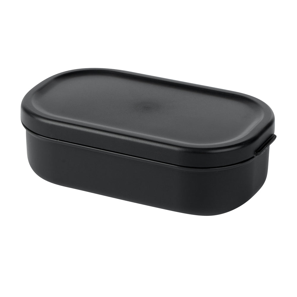 Bento Tek 3 oz Black Buddha Box Snack / Sauce Container - with Black Lid - 3 3/4" x 2 1/4" x 1 1/4" - 4 count box