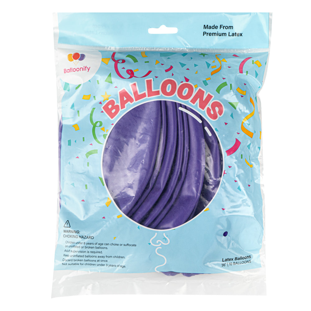 Balloonify Purple Latex Balloon - 36" - 10 count box