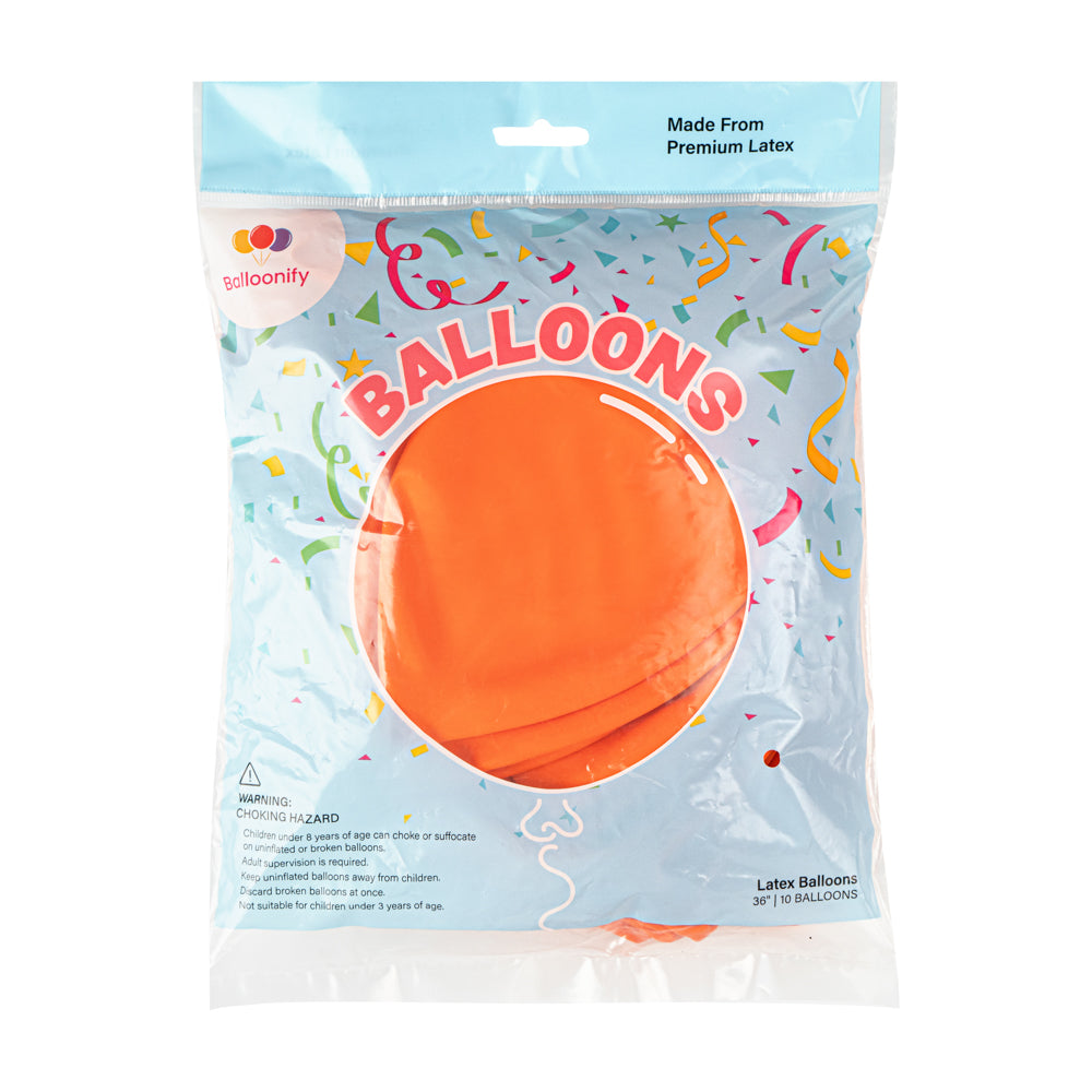 Balloonify Orange Latex Balloon - 36" - 10 count box